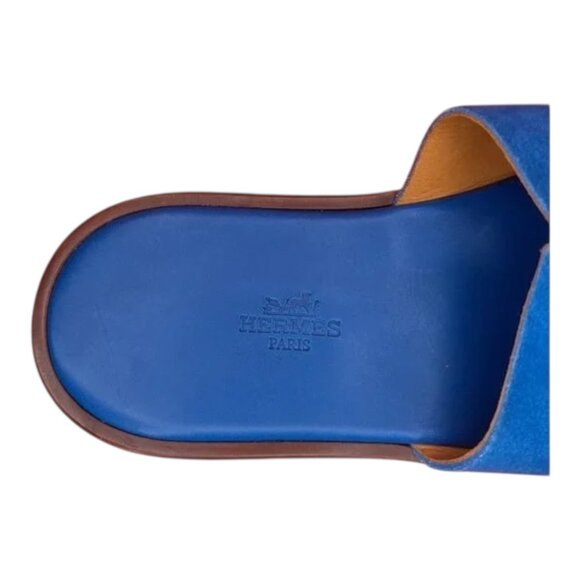 HERMES Suede Izmir Sandal Iconic H Cutout Shoes Flip Flops Italy main image 8